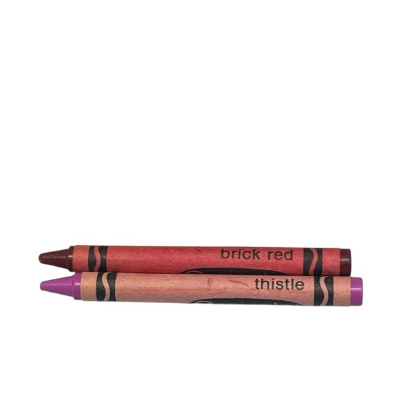 VTG Crayola Crayon Binney & Smith Box & Crayons Retired Colors Brick Red Thistle - Picture 9 of 9